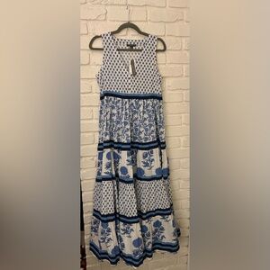 Chelsea & Theodore Blue/White Maxi Dress